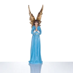 Figura Anioła z żywicy niebieska 60 cm